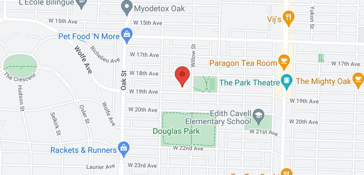 map of 837 W 19TH AVENUE